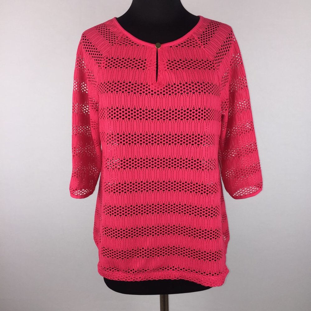 Dana Buchman M Small Keyhole Front See Thru Top